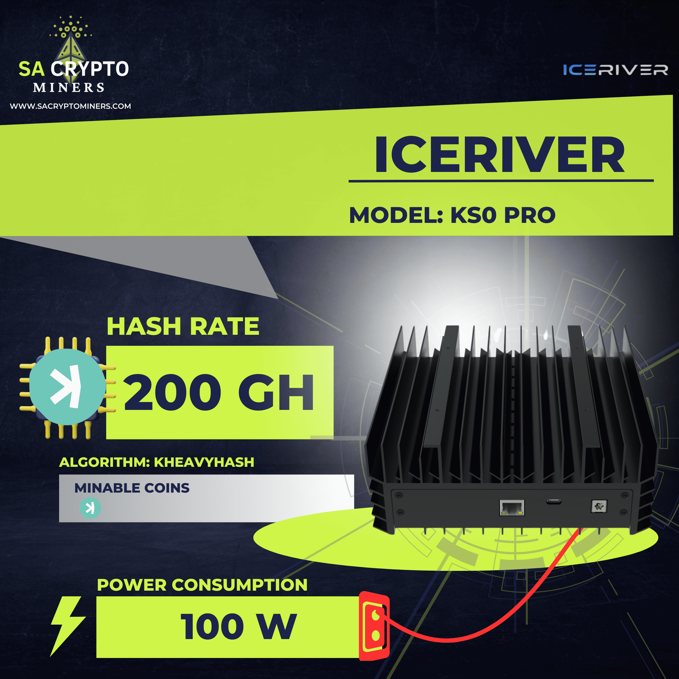 New IceRiver KS0 200Gh/s KAS Miner with PSU Included