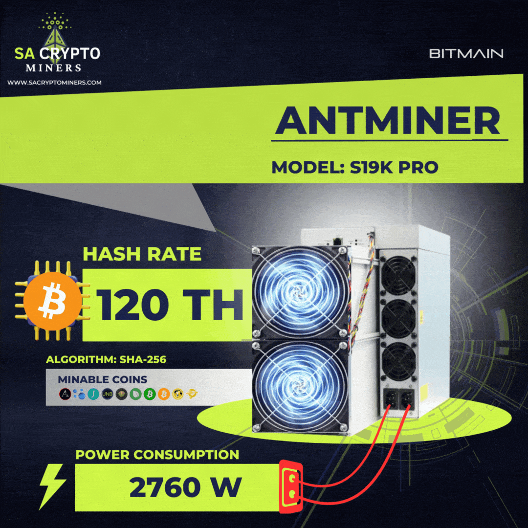 New Bitmain Antminer S19k Pro 120TH/S Bitcoin Miner