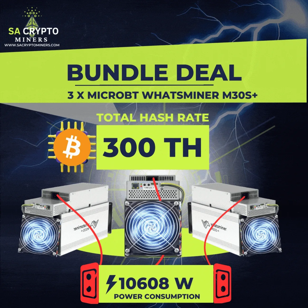 300TH MicroBT Whatsminer M30S+ Bundle Deal