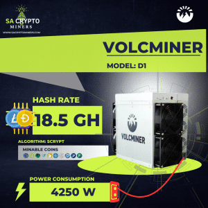 New VolcMiner D1 18.5Gh/s Dogecoin Litecoin Bells Miner
