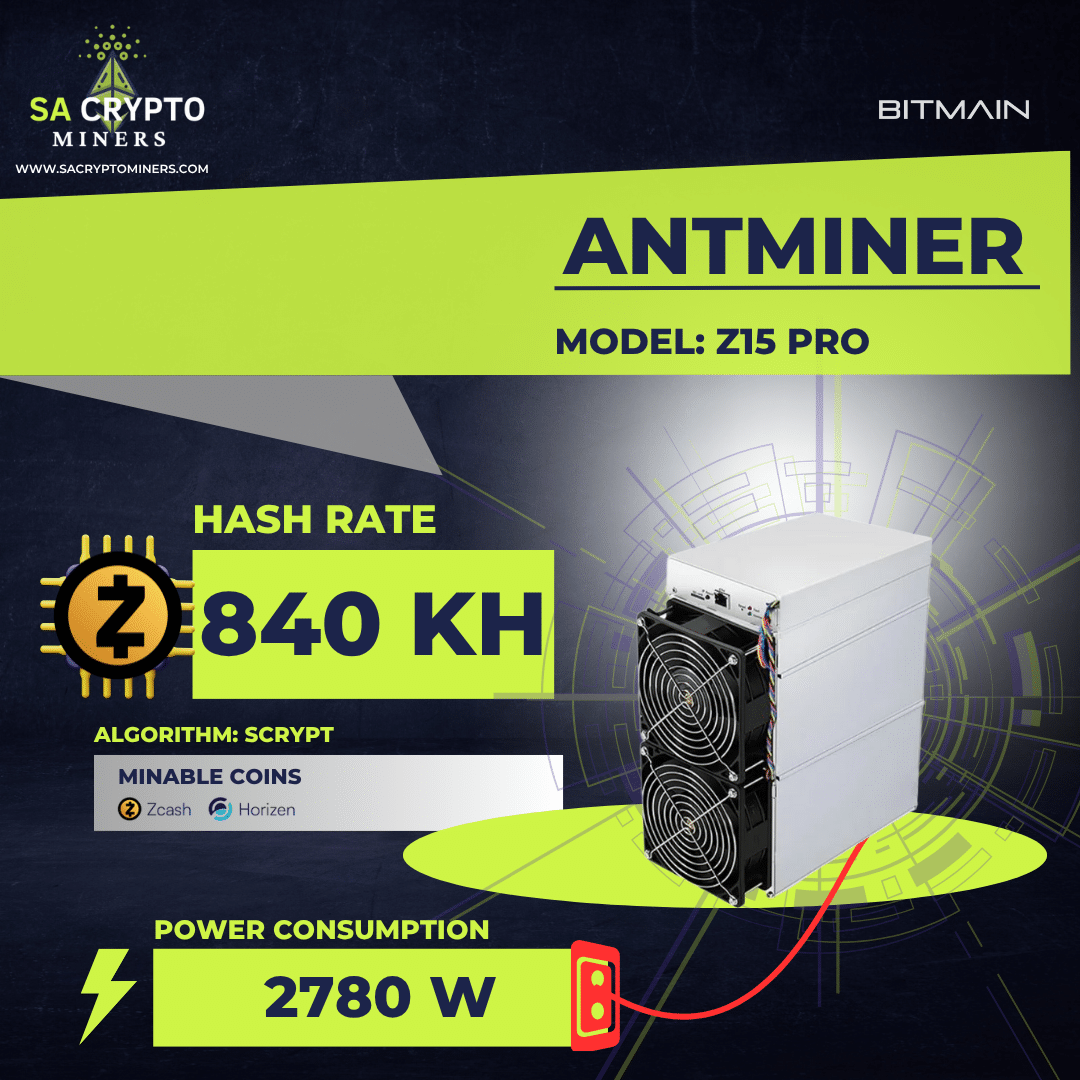 Bitmain Antminer Z15 Pro 840kh/s Zcash Miner