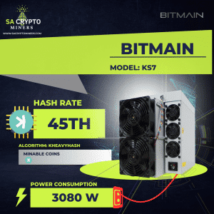 Bitmain Antminer KS7 45TH Kaspa Miner 3080W